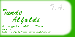 tunde alfoldi business card